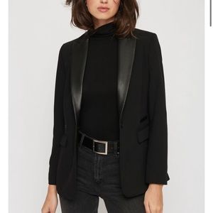 NEW Tailored Faux Leather Black Blazer Size Medium